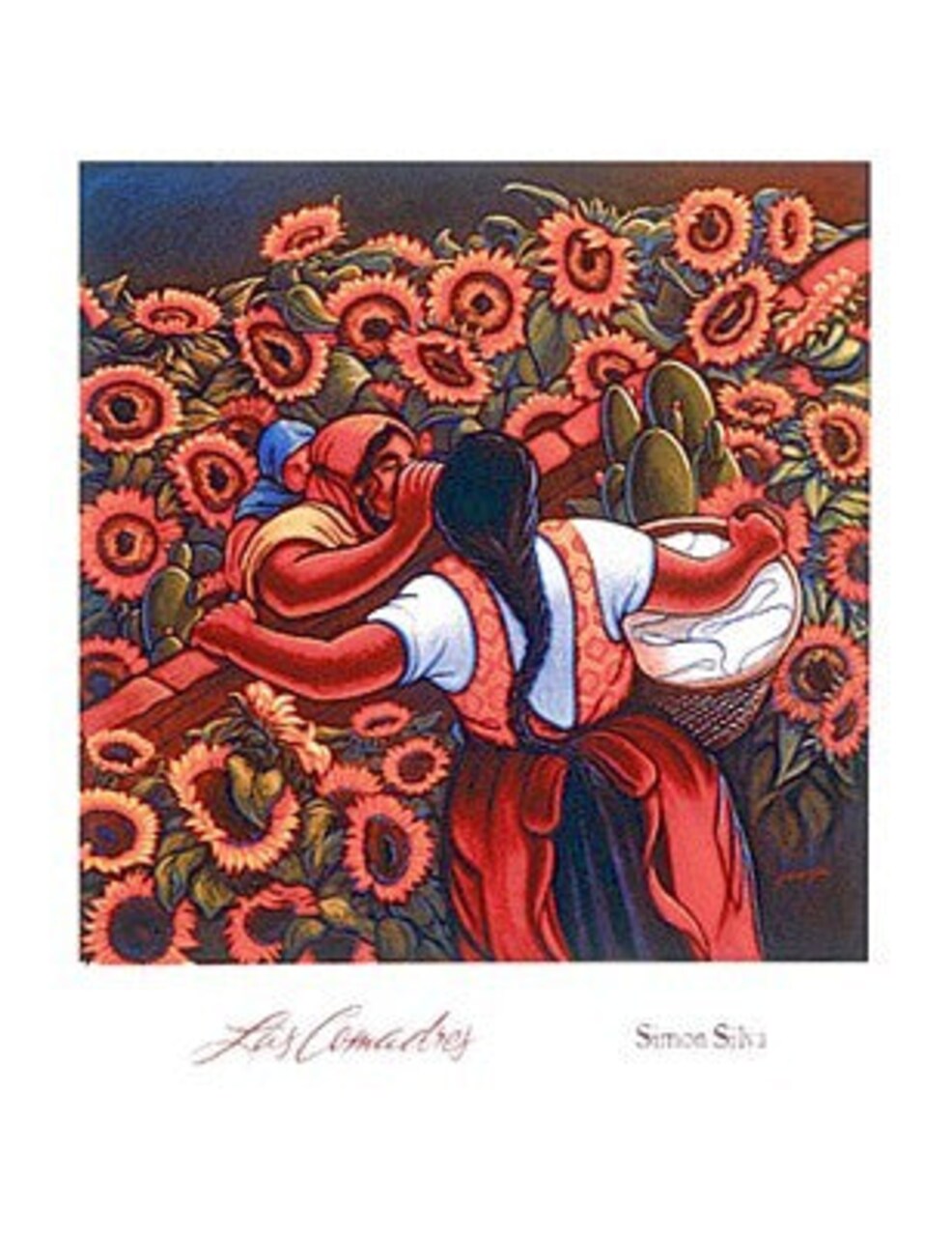 Art Print Las Comadres by Simon Silva - Vibrant 28x22 " Latin American Wall Art Decor